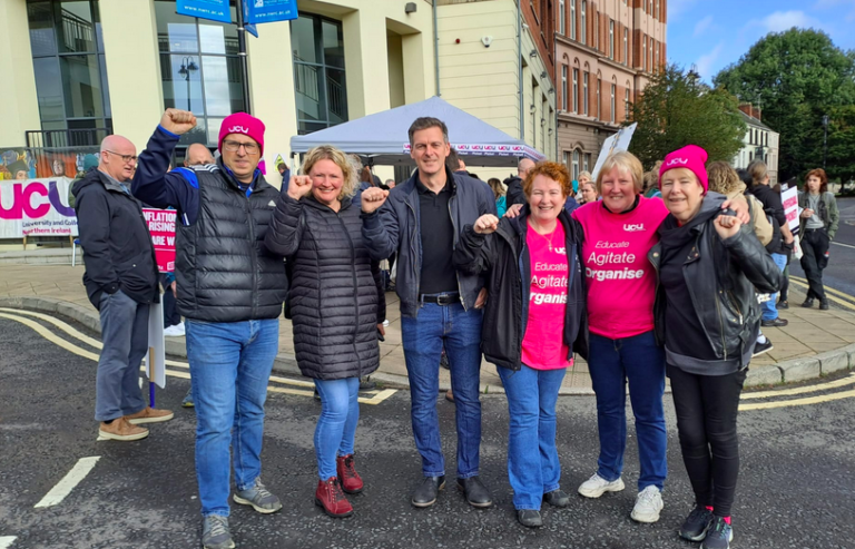 UCU pickets at North West Regional College in Derry 18 September 2023